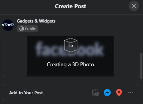 facebook create 3d photo, create 3d photo in desktop facebook